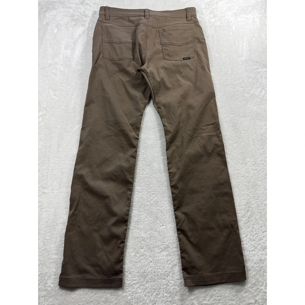 Prana Mens Slim Fit Brion II Stretch Brown Pants 32x32 Meas: 32x31.5